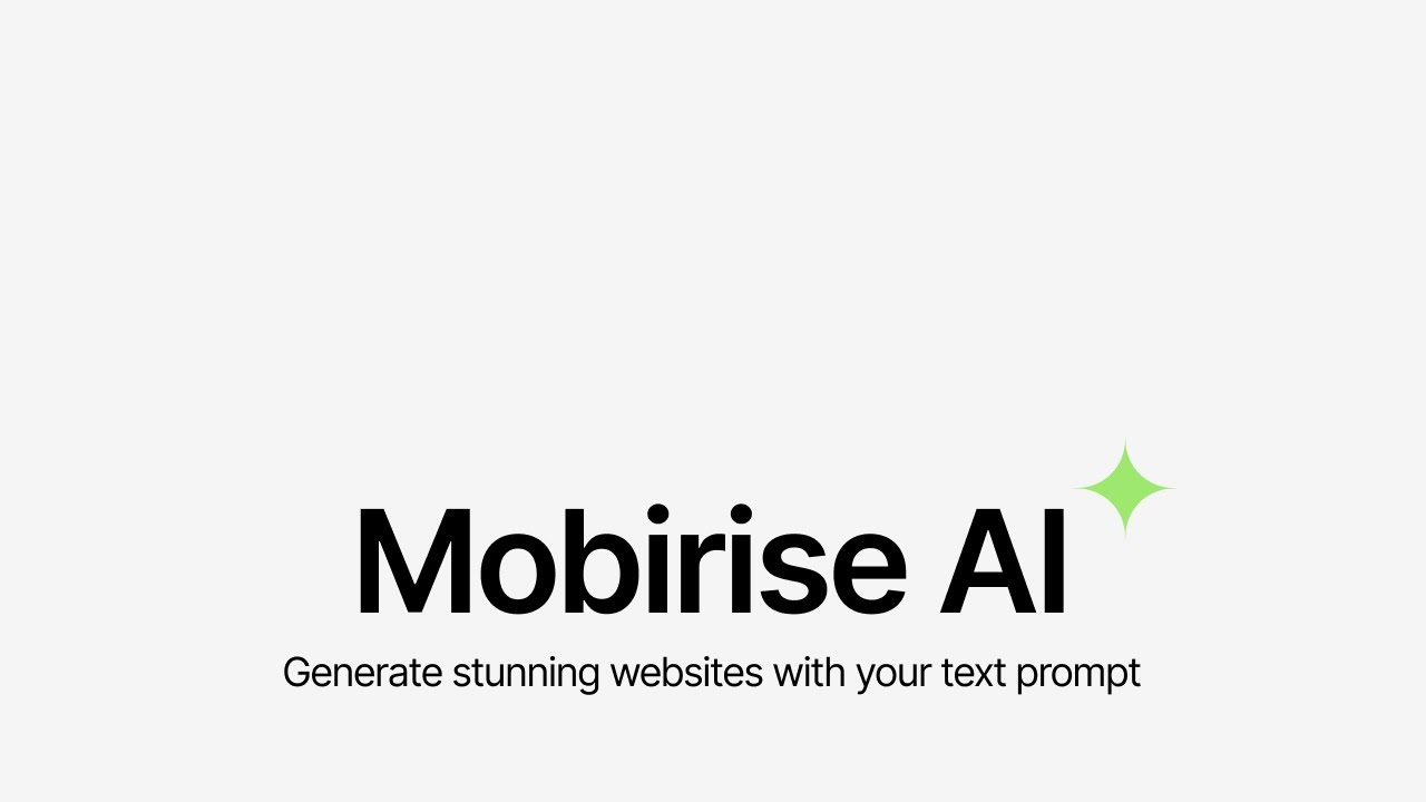 Mobirise AI Website Builder - Video Overview