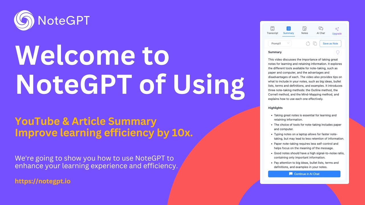 NoteGPT - Video Overview