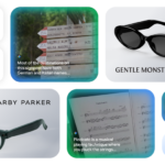 Article Image - Best AI Tools Collage of rounded thumbnails: eyewear brand images (Warby Parker, Gentle Monster) and a Gemini logo, plus app icons (Uber, Maps pin, YouTube, Google) and media tiles including a music score and a nature photo with captions.