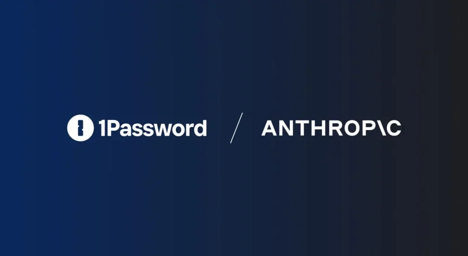 1Password and Anthropic logos side by side, suggesting a partnership.