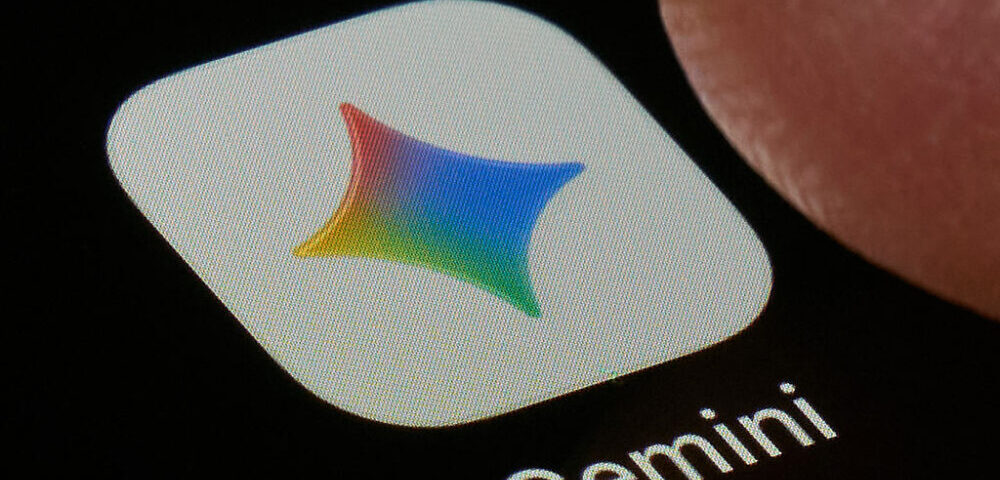 Article Image - Best AI Tools Gemini app icon: white rounded-square with a multicolored curved diamond logo.