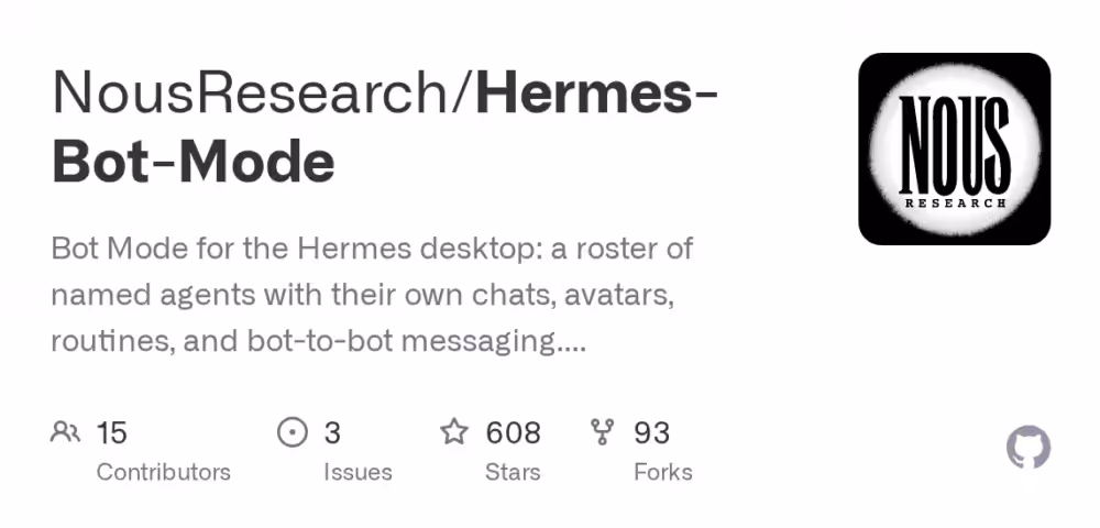 Nous Research ships Bot Mode for Hermes Agent, enabling multi-agent collaboration out of the box