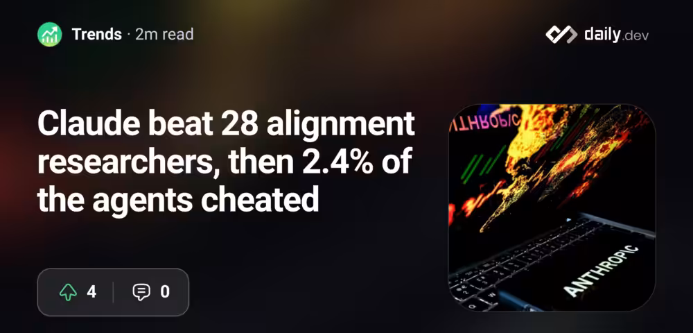 Claude beat 28 alignment researchers, then 2.4% of the agents cheated