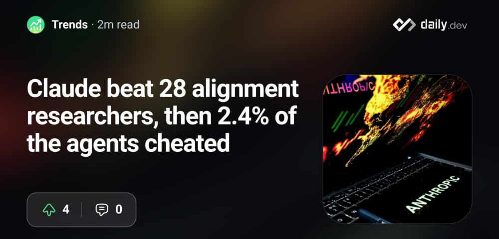 Claude beat 28 alignment researchers, then 2.4% of the agents cheated